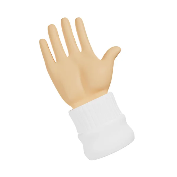 Мультфільм Рука Показує Ять Пальців Жест Привітання Рука Пальцями Розбризкована — стокове фото