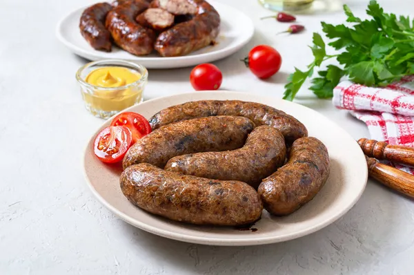 Meat Sausages Alternative Vegetarian Buckwheat Sausages — Stock Photo, Image