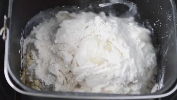 Proces Robienia Ciasta Maszynie Chleba Krok Kroku Pieczenia Domowego Chleba — Wideo stockowe