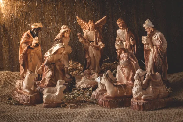 Рождественская Сцена Традиционная Рождественская Сцена — стоковое фото