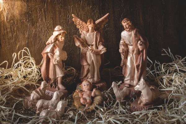 Nativity Scene Traditional Christmas Scene — Stock Photo, Image