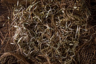 Jute ve lif dokusuna sahip organik arkaplan