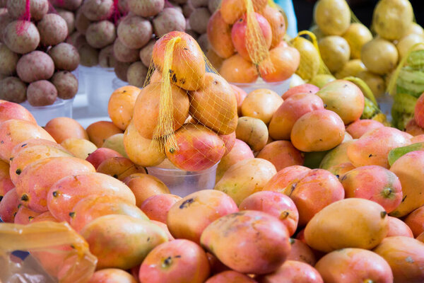 Ripe mango the food market.