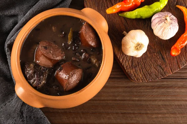 Feijoada Tipik Brezilya Yemekleri Geleneksel Brezilya Yemekleri Siyah Fasulyeden Yapılır — Stok fotoğraf