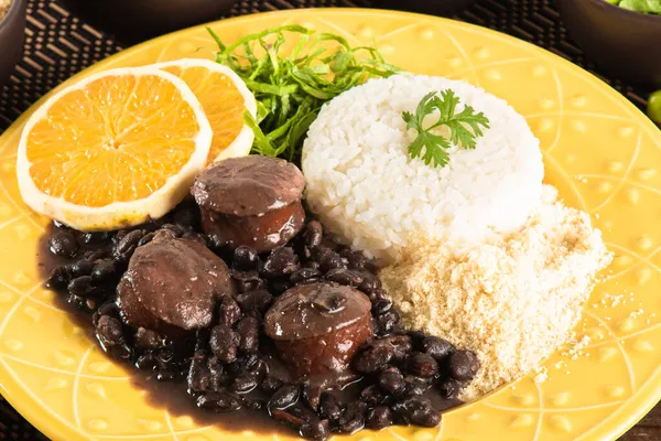 Feijoada Comida Típica Brasileña Comida Tradicional Brasileña Hecha Con Frijoles — Foto de Stock