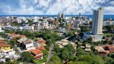 Aerial view of buildings and houses in Salvador Bahia.