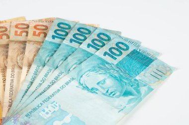 Brezilya para banknotları. Brezilya finans kavramı.