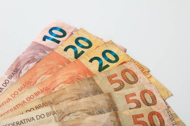 Brezilya para banknotları. Brezilya finans kavramı.