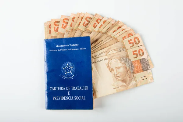 Braziliaans Documentenwerk Sociale Zekerheid Carteira Trabalho Previdencia Social Met Braziliaanse — Stockfoto