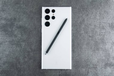 Bahia, Brazil: August 29, 2022: The new Samsung Galaxy S22 Ultra. Displayed for editorial purposes