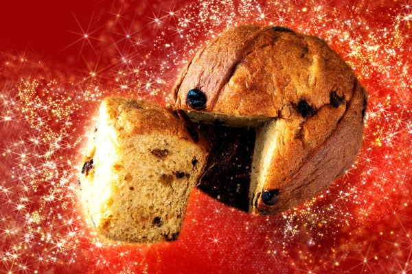 Panettone Traditioneel Italiaans Dessert Voor Kerstmis Bovenaanzicht — Stockfoto