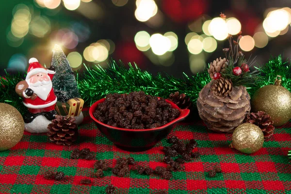 Passas Tradicionais Comida Natal Festa Natal Decoração — Fotografia de Stock