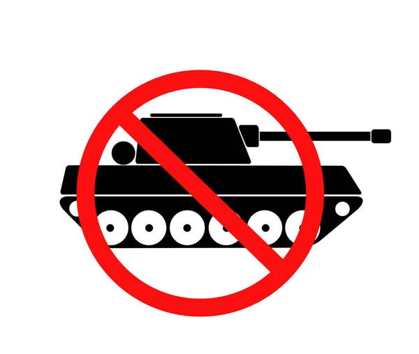 Zwarte Tank Rode Cirkel Doorgestreept Stop Oorlogsteken Wapenverbod — Stockfoto