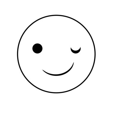 Emoticon winks on a white background