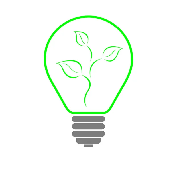 Green Lamp Plant Ecological Energy — Fotografia de Stock