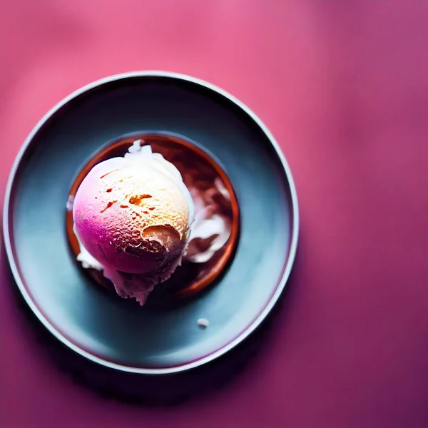 Variety of ice cream scoops with flavour. Set of ice cream scoops of different colors.