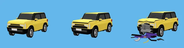 Мультфільм Вектор Або Ілюстрація Статус Жовтого Автомобіля Від Звичайного Автомобіля — стоковий вектор