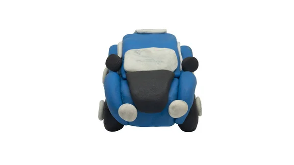 Plasticine Shape Sport Car Front View Child Hand Crafted Car — Stock Photo, Image