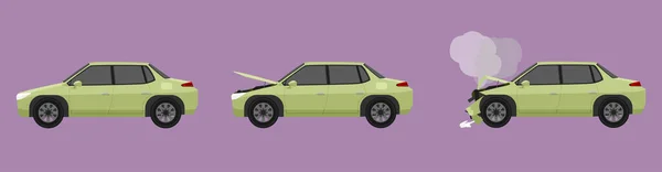 Wektor Kreskówki Lub Ilustracji Stan Miękkiego Zielonego Samochodu Normalnego Samochodu — Wektor stockowy