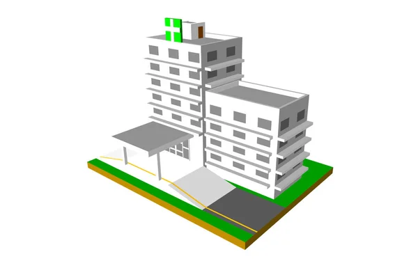 Isomatic Hospital White Color Hospital Symbol Color Scheme Hospital Light — Archivo Imágenes Vectoriales