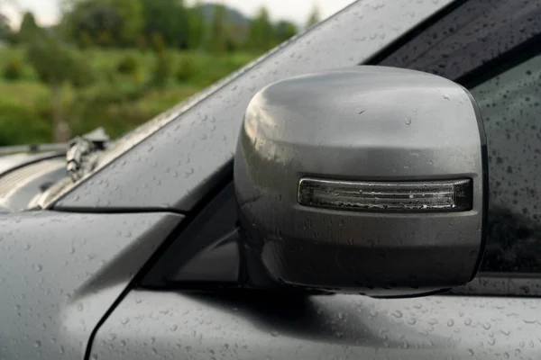 Close Side Mirror Wing Cover Material Gray Car Foldable Parking — Φωτογραφία Αρχείου