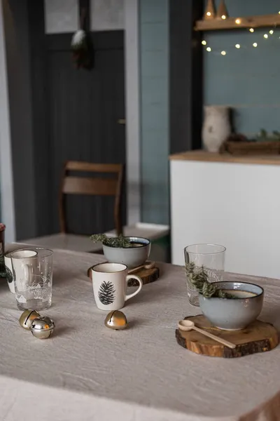 Minimalista Escandinavo Nórdico Hygge Estilo Hogar Cocina Diseño Interior Con — Foto de Stock