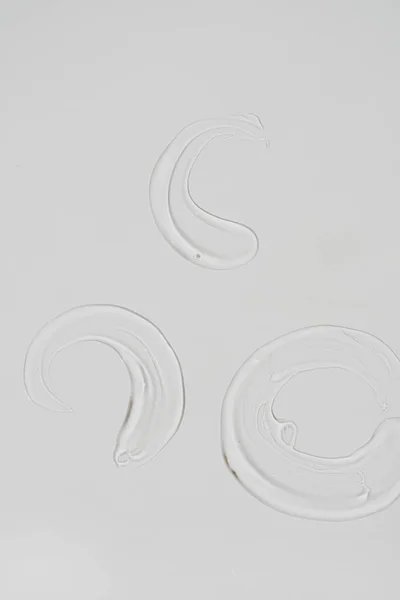 Beauty Skincare Product Setting Transparent Cosmetic Gel Smear White Background — Foto de Stock