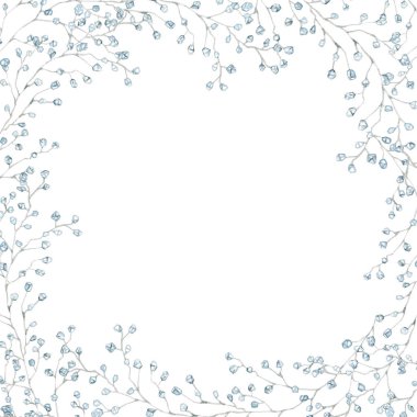 Suluboya Noel çiçekli çerçeveler ve sınır klipsi sanatı