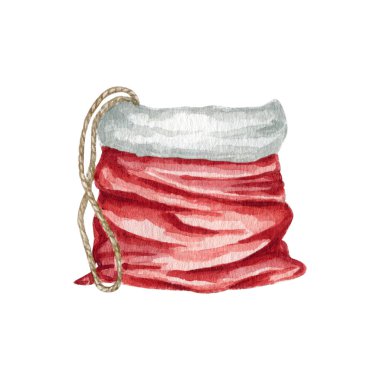 Noel Baba 'nın suluboya şapkası ve el çantası çizilmiş klitorisi