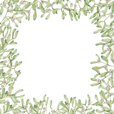 Suluboya Noel çiçekli çerçeveler ve sınır klipsi sanatı