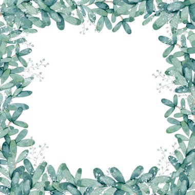 Suluboya Noel çiçekli çerçeveler ve sınır klipsi sanatı