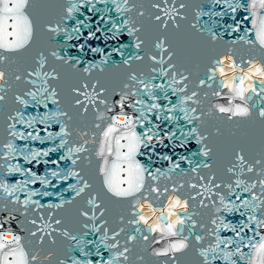Suluboya Noel kristal çanları kusursuz dijital kağıt çizimi