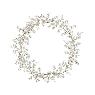 Suluboya Noel tatili çelenkleri elle çizilmiş klipsli sanat