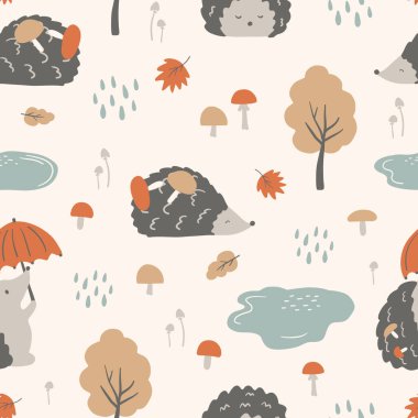 İskandinav tarzında şirin vektör klipsi olan kusursuz çocuklar. Dijital kağıt, tekstil, kumaş, duvar kağıdı için kusursuz arkaplan dokusu