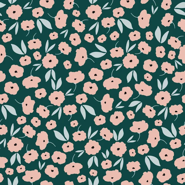 Blumen Und Beeren Weihnachten Nahtloser Mustervektorhintergrund Digitales Papier Für Textilien — Stockvektor