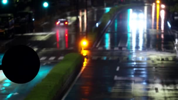 Токио Япония Октября 2021 Года Проливные Дожди Тайфунового Шторма Выпали — стоковое видео