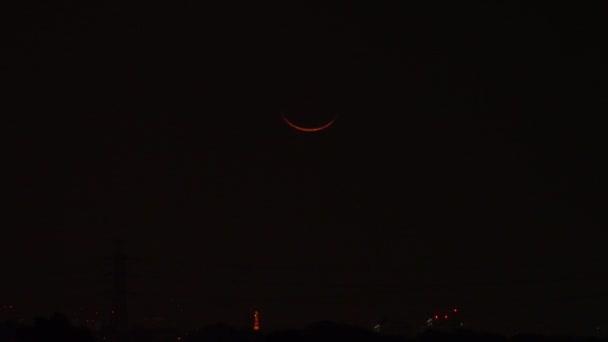 Tokyo Japonia Octombrie 2021 Luna Subțire Rază Pământ Care Ridică — Videoclip de stoc