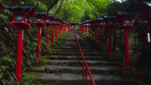 Kioto Japonia Października 2021 Kamienne Kroki Świątyni Kifune — Wideo stockowe