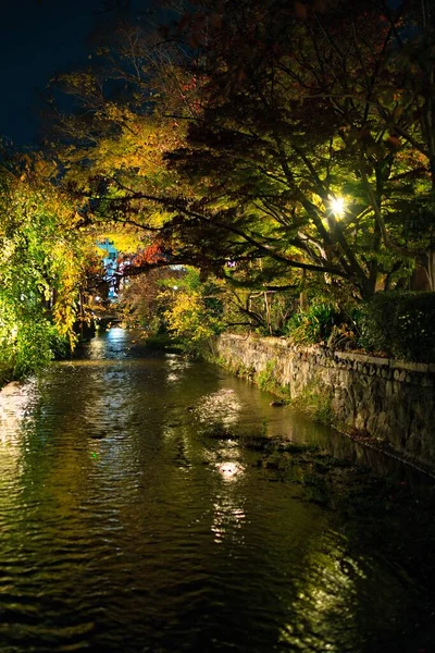 京都府 2021年11月16日 祇園の辰巳橋から白川を望む — ストック写真