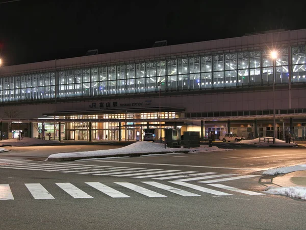 Toyama Japón Febrero 2022 Estación Toyama Nieve Amanecer — Foto de Stock