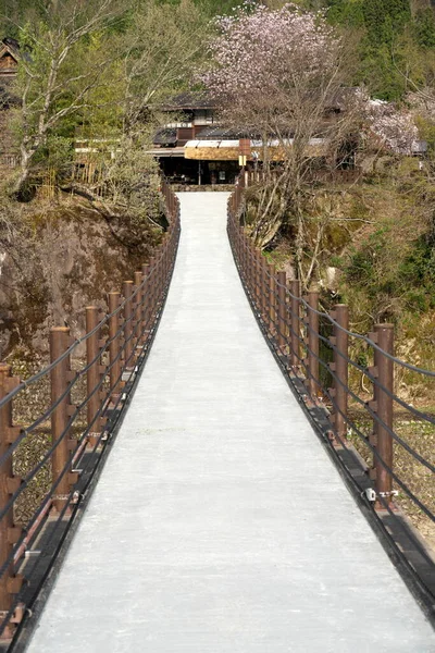 Gifu Japan April 2022 Deai Bridge Sho River Suspension Bridge — Photo