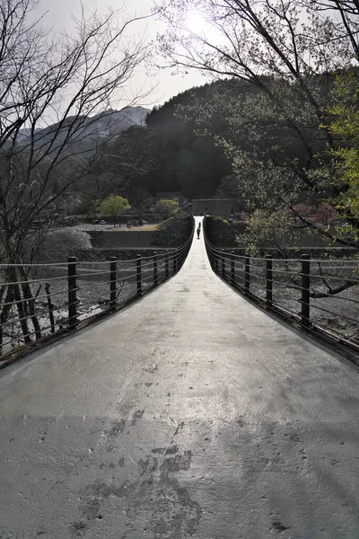 Gifu Japan April 2022 Deai Bridge Sho River Suspension Bridge — Stok fotoğraf