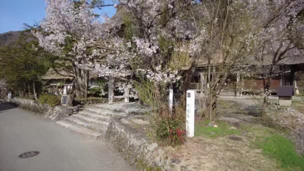 Hida Japan April 2022 Street View Thatched Roof Gassho Zukuri — Video Stock