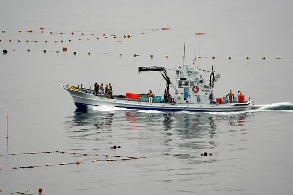 Hokkaido Japão Junho 2022 Barco Pesca Estreito Nemuro Perto Península — Fotografia de Stock
