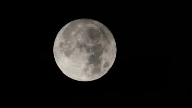 Tokyo,Japan - August 12, 2022: The Full moon covered with the fast moving cloud 