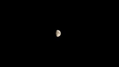 Tokyo,Japan - September 6, 2022: Time-lapse Half-moon or dichotomy in the night