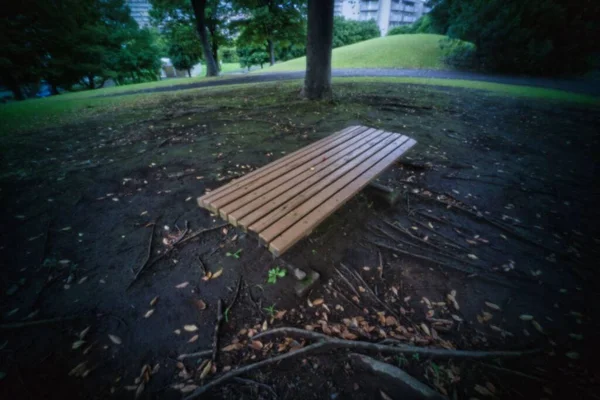 Tokyo Japan Oktober 2022 Ledig Bänk Park Morgonen — Stockfoto