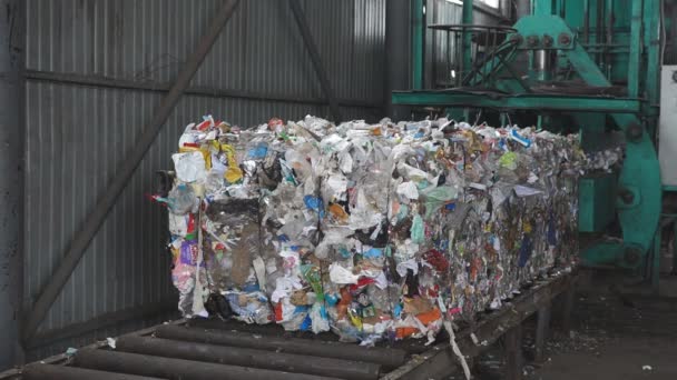 Průmyslové linky pro zpracování pevného odpadu z domácností — Stock video