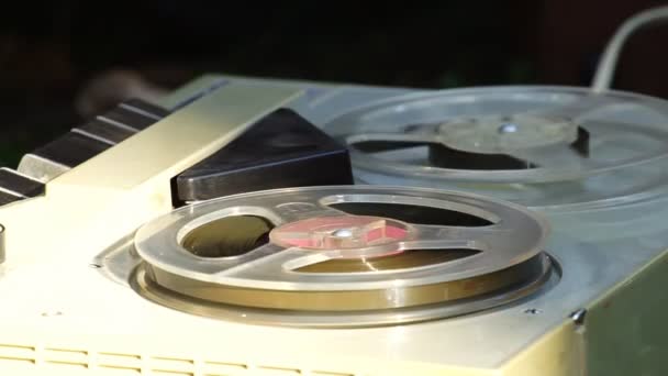 Reel Untuk Reel Tape Recorder Bermain Pemutar Musik Klasik Sudah — Stok Video