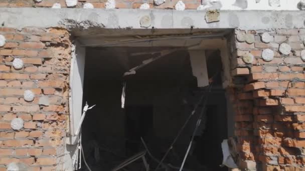 Bucha Ukrajina Ničení Důsledku Ostřelování Ruskou Armádou Během Rusko Ukrajinské — Stock video